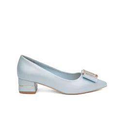Sherrif Shoes Pointed Toe Block Pumps with Bows image 4