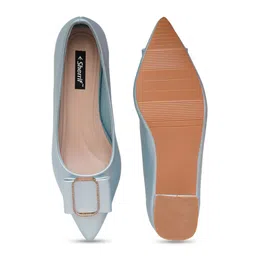 Sherrif Shoes Pointed Toe Block Pumps with Bows image 5