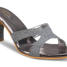 JM Looks Textured Open Toe Kitten Heels image 2