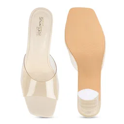 Shoetopia Cream-Coloured Block Heels image 2