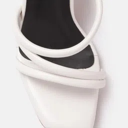 ELLE White Solid Block Heels image 2