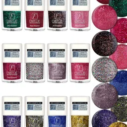 FORFOR 6-Pcs Glitter Nail Polish-5ml Each-Silver-Yellow-Green-Turquoise-Lavender-Brown-image-66