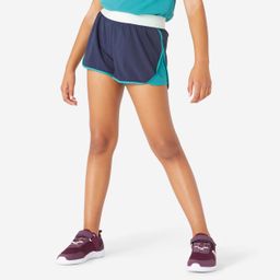 Girls' Breathable Double Layered Shorts - Blue/Green-12