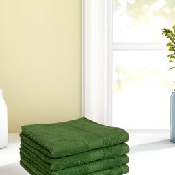 SPACES Colorfas Green 4 Pieces Pure Cotton Face Towels-image-47