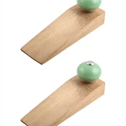Indianshelf Brown & Green 2 Piece Wooden Door Stoppers-image-62