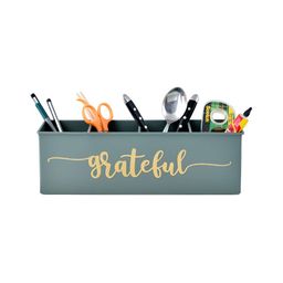 Living With Elan Green Typography Printed 4 Compartments Reusable Desk Organizer-image-82
