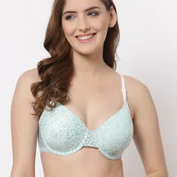 CUKOO Sea Green Bra Lightly Padded-image-10