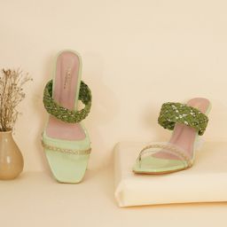 FABBHUE Embellished Braided Open Toe Block Heels-17