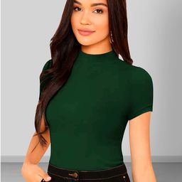 Dream Beauty Fashion High Neck Short Sleeves Fitted Top-picture-25