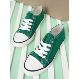 MOZAFIA Green Stylish Lightweight and Comfortable Canvas Sneakers-picture-39