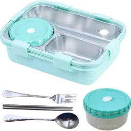Bento Lunch Box Insulated Airtight Portable Lunch Box with Utensils Multi Color 3 Containers Lunch Box-image-61