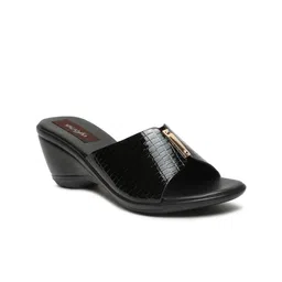 VALIOSAA Textured Open Toe Wedges-16