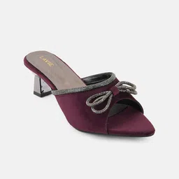 Lavie Embellished Velvet Kitten Peep Toes-50