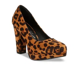 London Rag Printed Suede Platform Heel Pumps-38