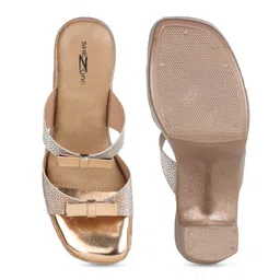 Shezone Textured Platform Heels With Bows image 3