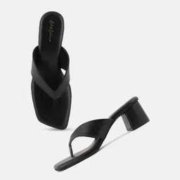 Mast & Harbour Black Open Toe Block Heels image 2