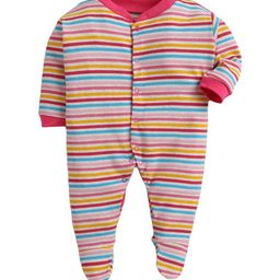 The Magic Wand Infant Kids Grey & Red Striped Cotton Sleepsuit-image-26
