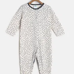 MINI KLUB Infant Girls Off-White & Black Printed Pure Cotton Sleepsuit-image-57