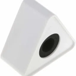 Portable ABS Injection Molding Triangular Interview Mic Microphone Logo Flag Station (White) Holder-27