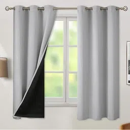 BFAM Grey Black Out Window Curtain-image-62