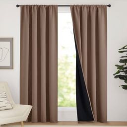 BFAM Brown & Black Black Out Door Curtain-image-75