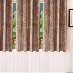 Stella Creations Brown 4 Pieces Floral Room Darkening Window Curtains-image-50