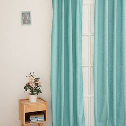 Ariana Blue Room Darkening Door Curtain-image-14