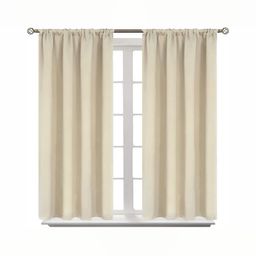 BFAM Beige Black Out Long Door Curtain-image-59