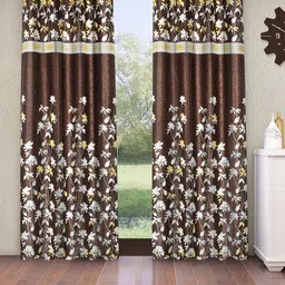 Home Sizzler Brown & Grey 2 Pieces Ethnic Motifs Long Door Curtain-10