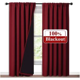 BFAM Maroon Black Out Long Door Curtain-image-96