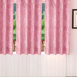 Stella Creations Pink 4 Pieces Floral Room Darkening Window Curtains-image-54
