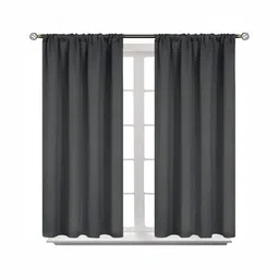BFAM Grey Set of 2 Sheer Window Curtain-25
