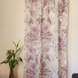 DESIGN GAATHA Purple & Off White Floral Sheer Door Curtain-46