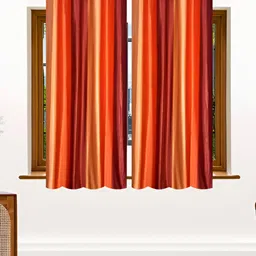 Stella Creations Orange 2 Pieces Room Darkening Window Curtains-image-67