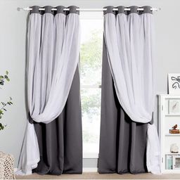BFAM Grey & White Black Out Window Curtain-picture-15