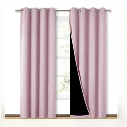 BFAM Pink Black Out Door Curtain-15