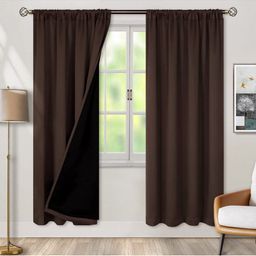 BFAM Brown Black Out Window Curtain-image-50