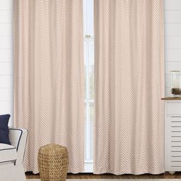 Saral Home Beige Set of 2 Geometric Black Out Door Curtains-33