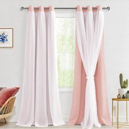 BFAM Pink Black Out Window Curtain-image-77