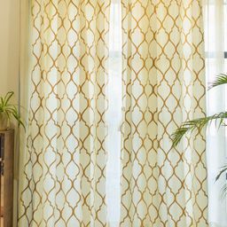 URBAN SPACE Cream & Beige 2 Pieces Geometric Printed Cotton Long Door Curtain-16