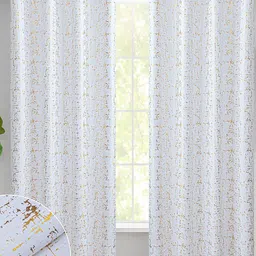 URBAN SPACE White & Gold-Toned Black Out Long Door Curtain-image-19