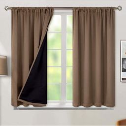 BFAM Brown Black Out Window Curtain-image-76