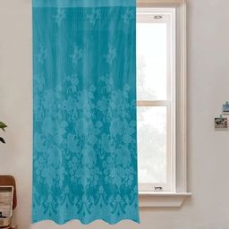 Kuber Industries Green Floral Cotton Window Curtain-19