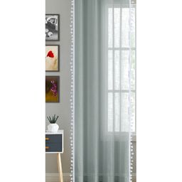 HOMEMONDE Grey & White Cotton Eyelet Sheer Door Curtain-image-92