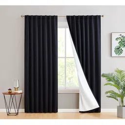 BFAM Black & White Set of 3 Sheer Long Door Blinds-11