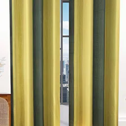 Stella Creations Green 2 Pieces Room Darkening Long Door Curtains-image-91