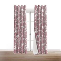 BFAM Pink & White Floral Printed Black Out Window Curtain-7