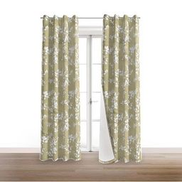 BFAM Gold-Toned & White Floral Black Out Long Door Curtain-image-89