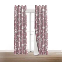 BFAM Grey & White Floral Printed Black Out Long Door Curtain-image-41