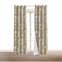 BFAM Gold-Toned & White Set of 2 Floral Black Out Door Curtain-image-57